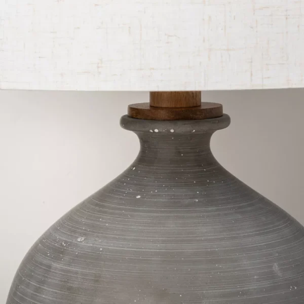 Modern Table Lamp with Drum-Shaped Fabric Shade & LED Bulb Included - Image 5